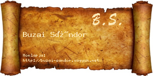 Buzai Sándor névjegykártya