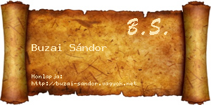 Buzai Sándor névjegykártya